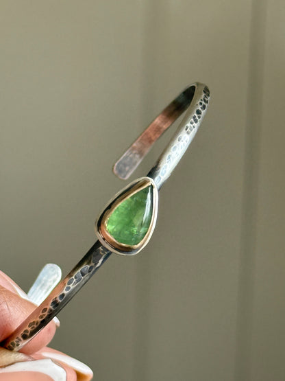 Green Garnet Cuff Bangle