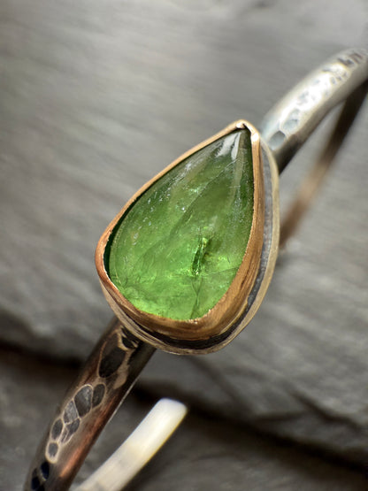 Green Garnet Cuff Bangle