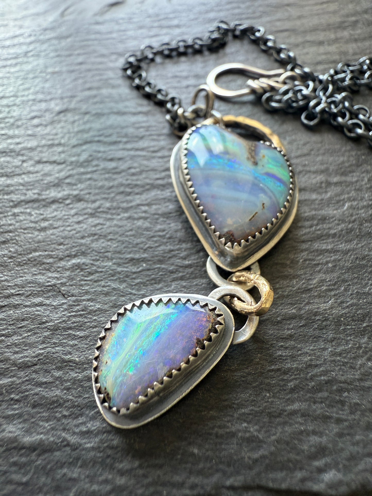 Blue Heart Charm Necklace