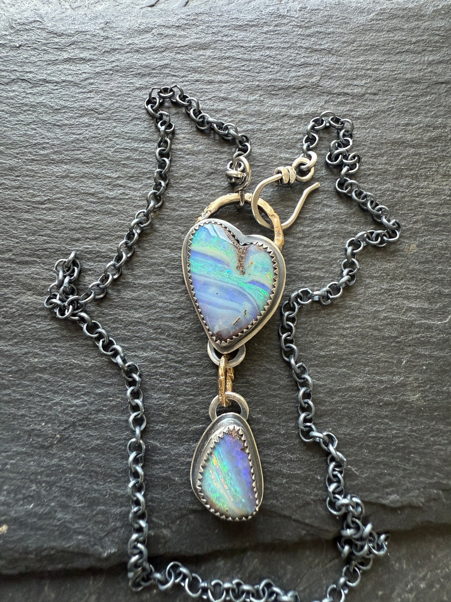 Blue Heart Charm Necklace