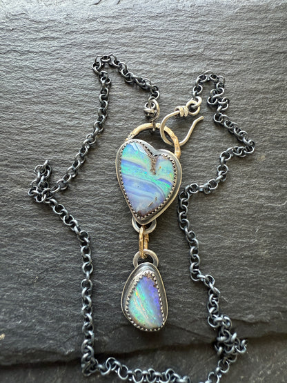 Blue Heart Charm Necklace