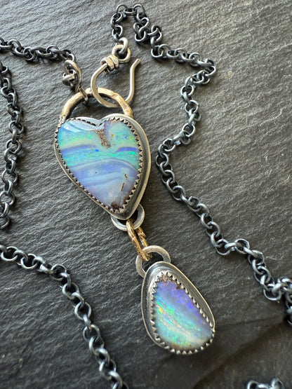 Blue Heart Charm Necklace