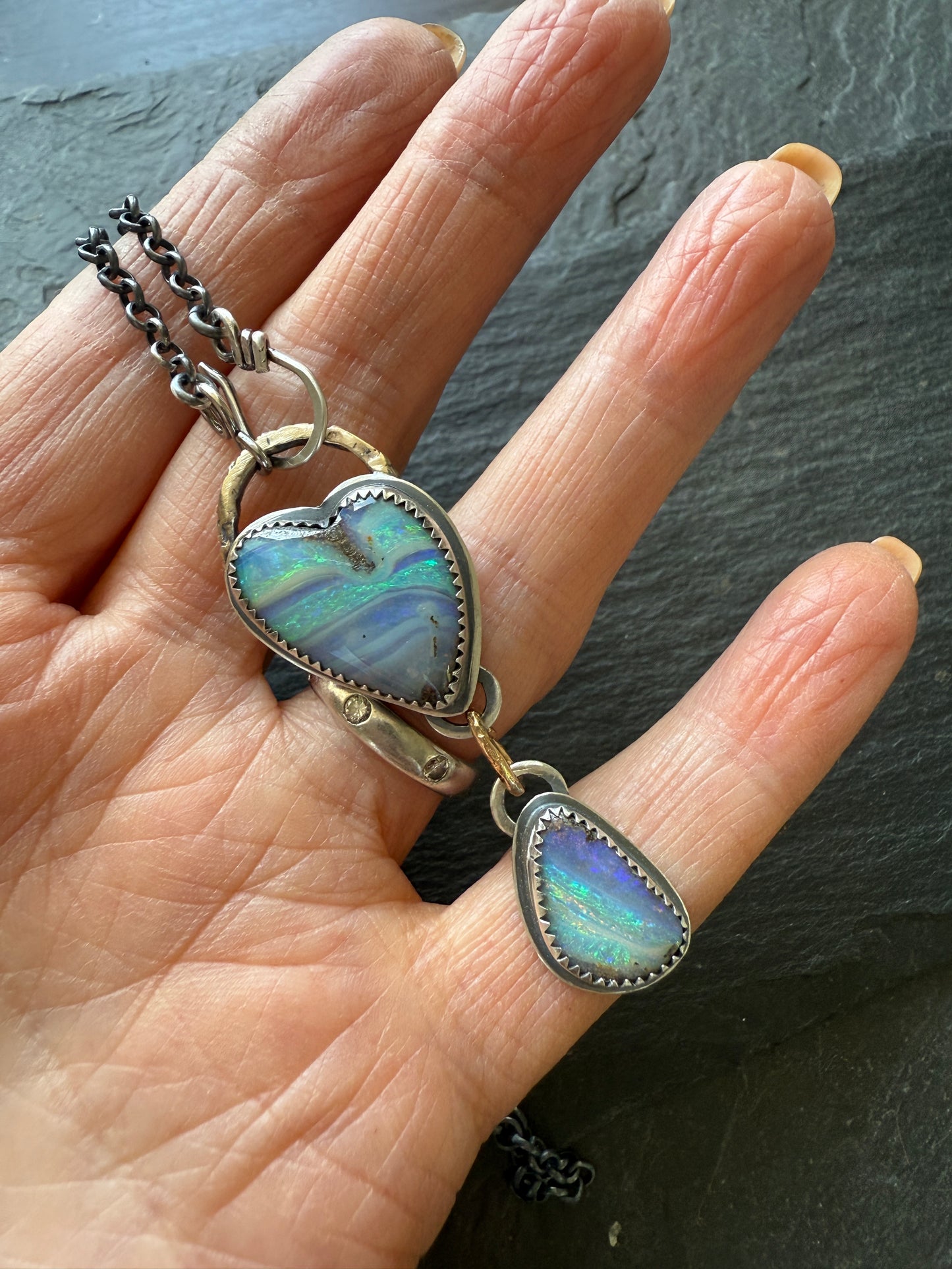 Blue Heart Charm Necklace