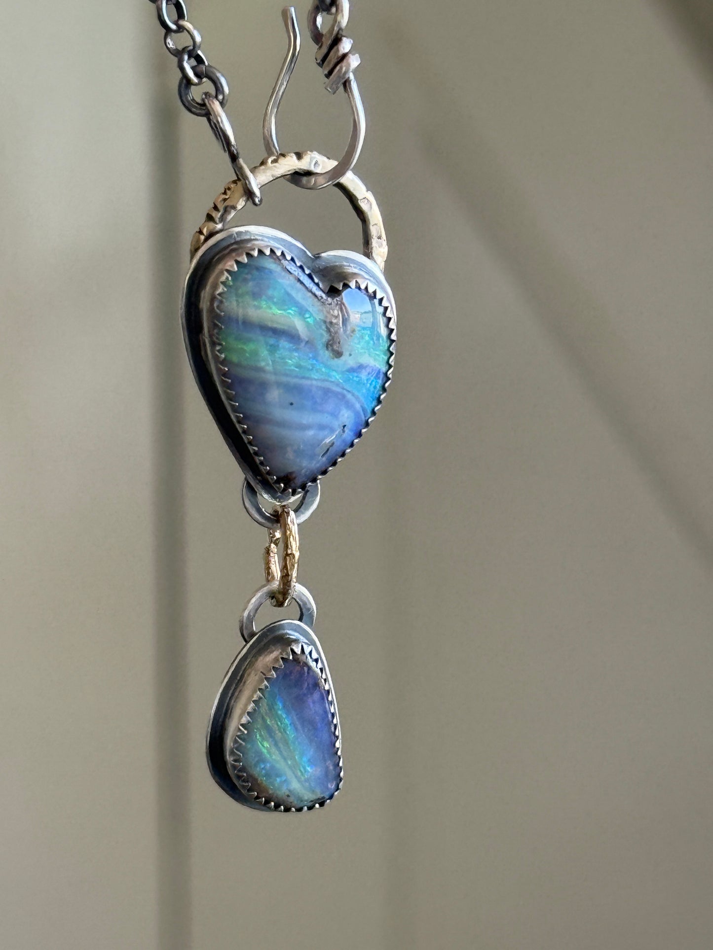 Blue Heart Charm Necklace