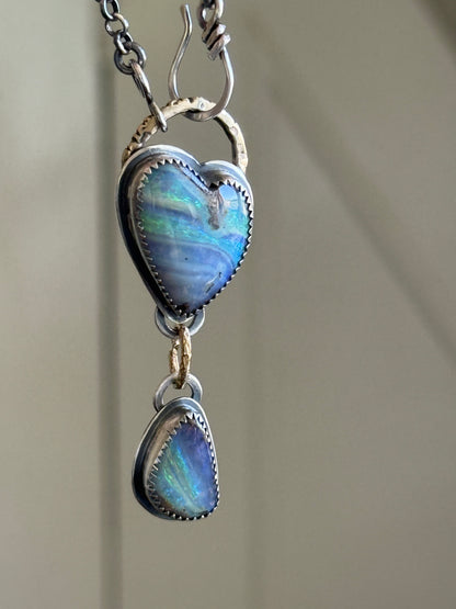 Blue Heart Charm Necklace