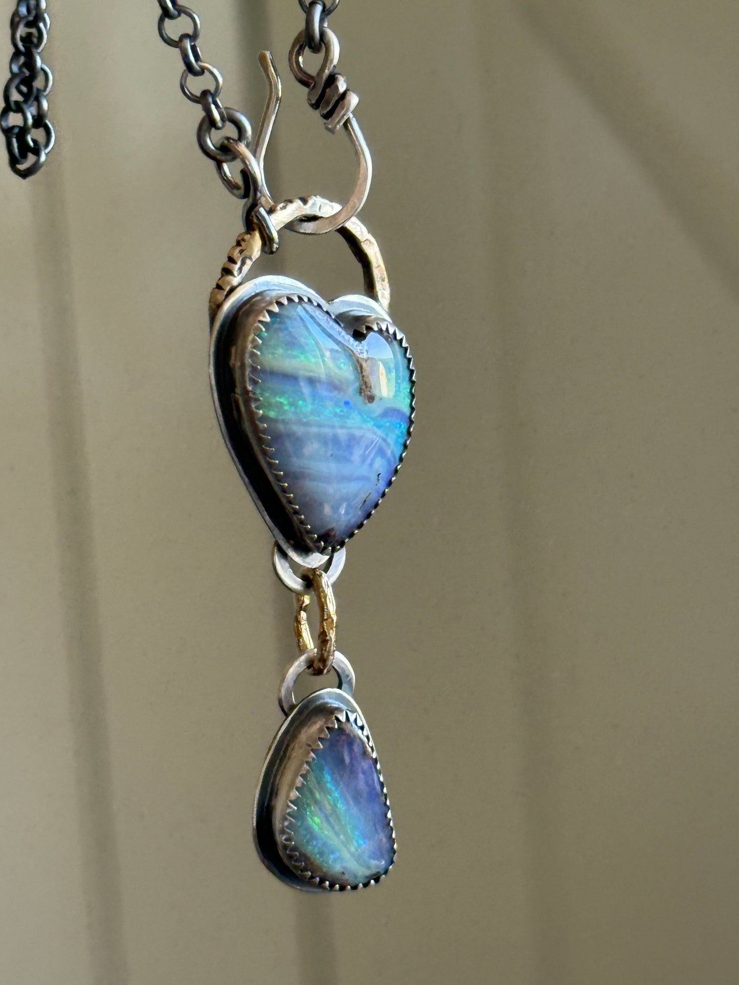 Blue Heart Charm Necklace