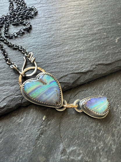 Blue Heart Charm Necklace