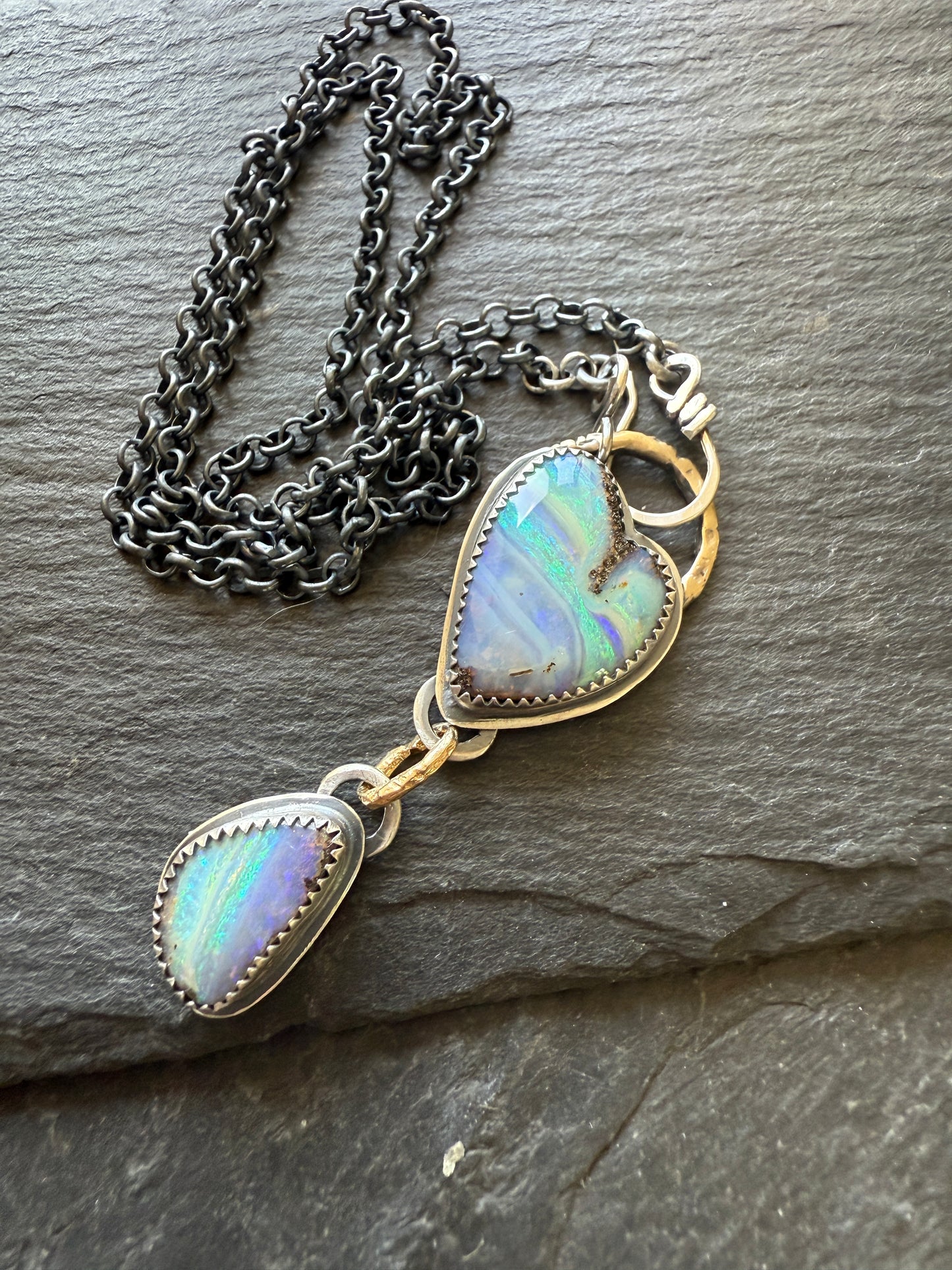 Blue Heart Charm Necklace