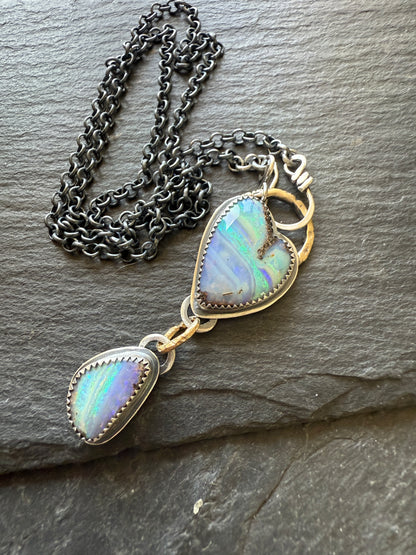 Blue Heart Charm Necklace