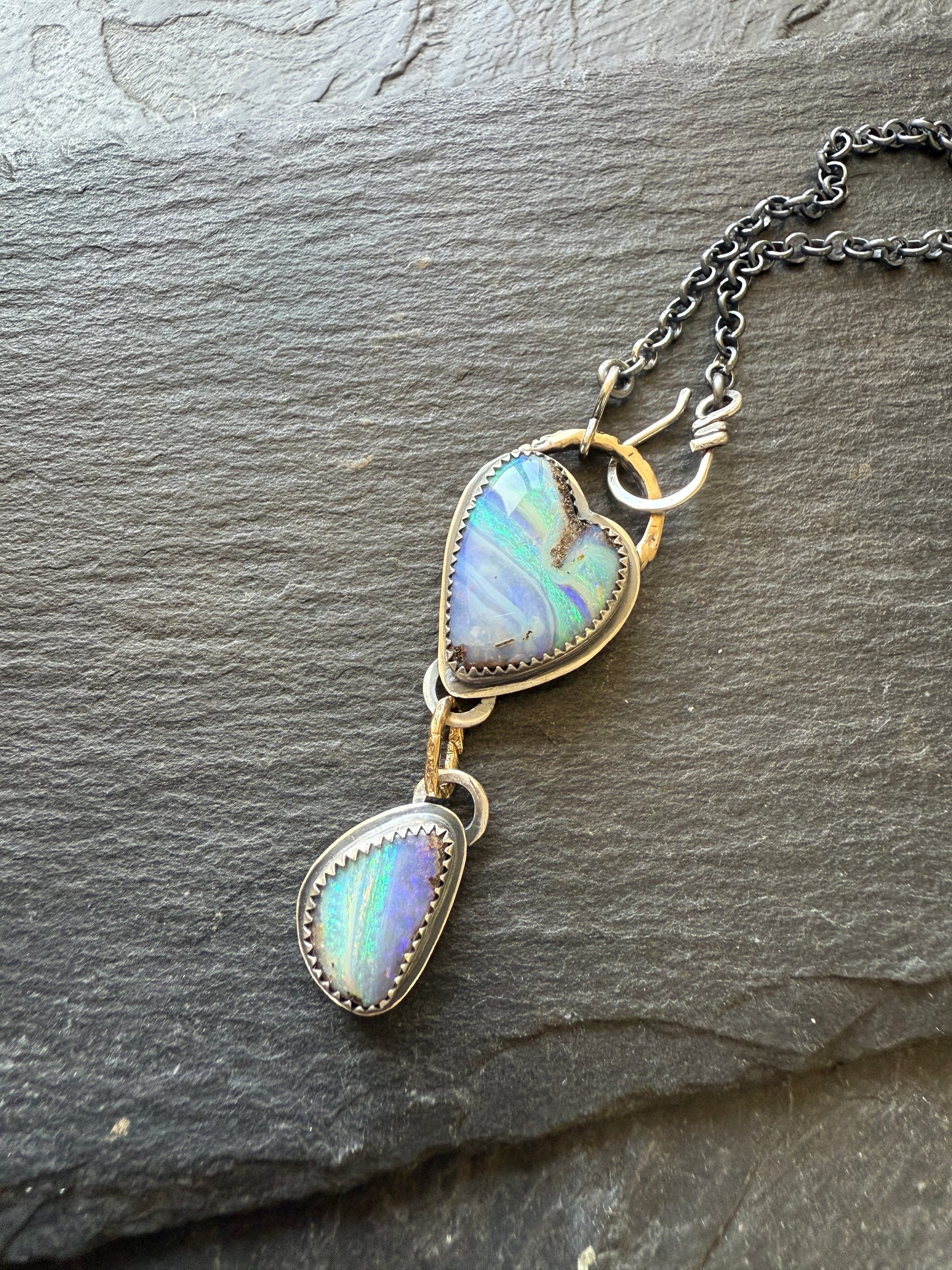 Blue Heart Charm Necklace