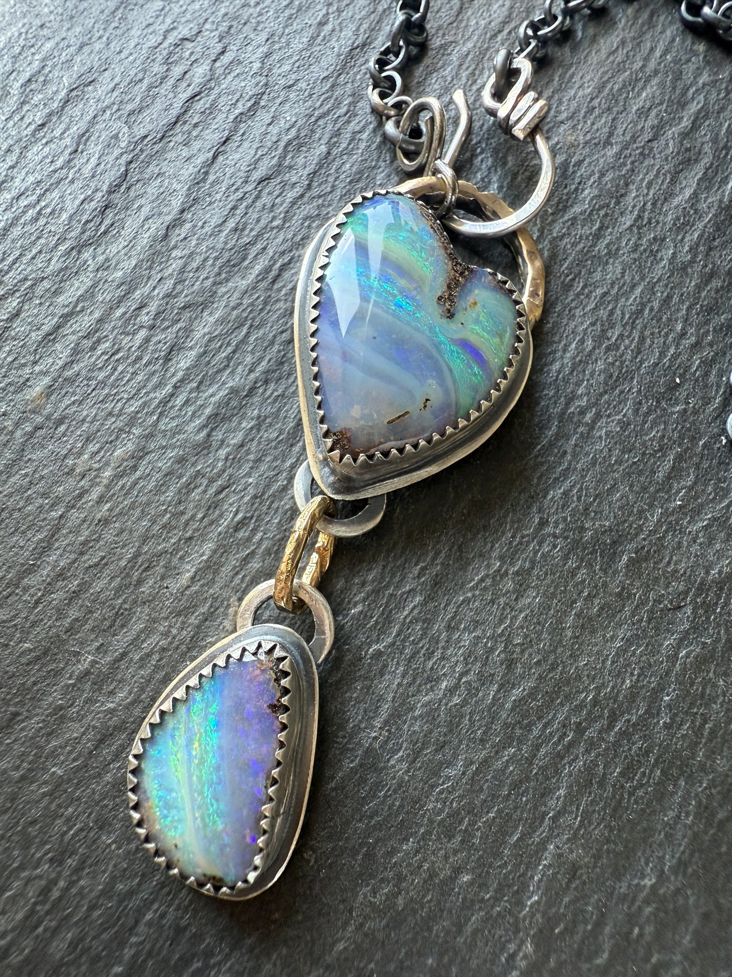 Blue Heart Charm Necklace