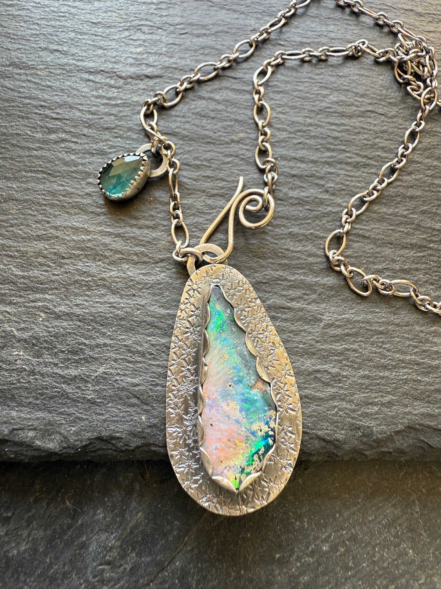 Opal and Kyanite Necklace