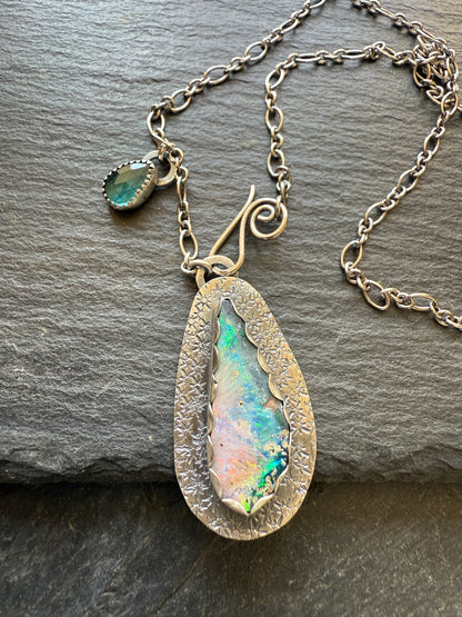 Opal and Kyanite Necklace