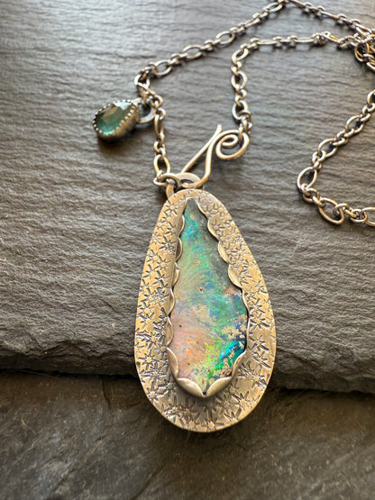 Opal and Kyanite Necklace
