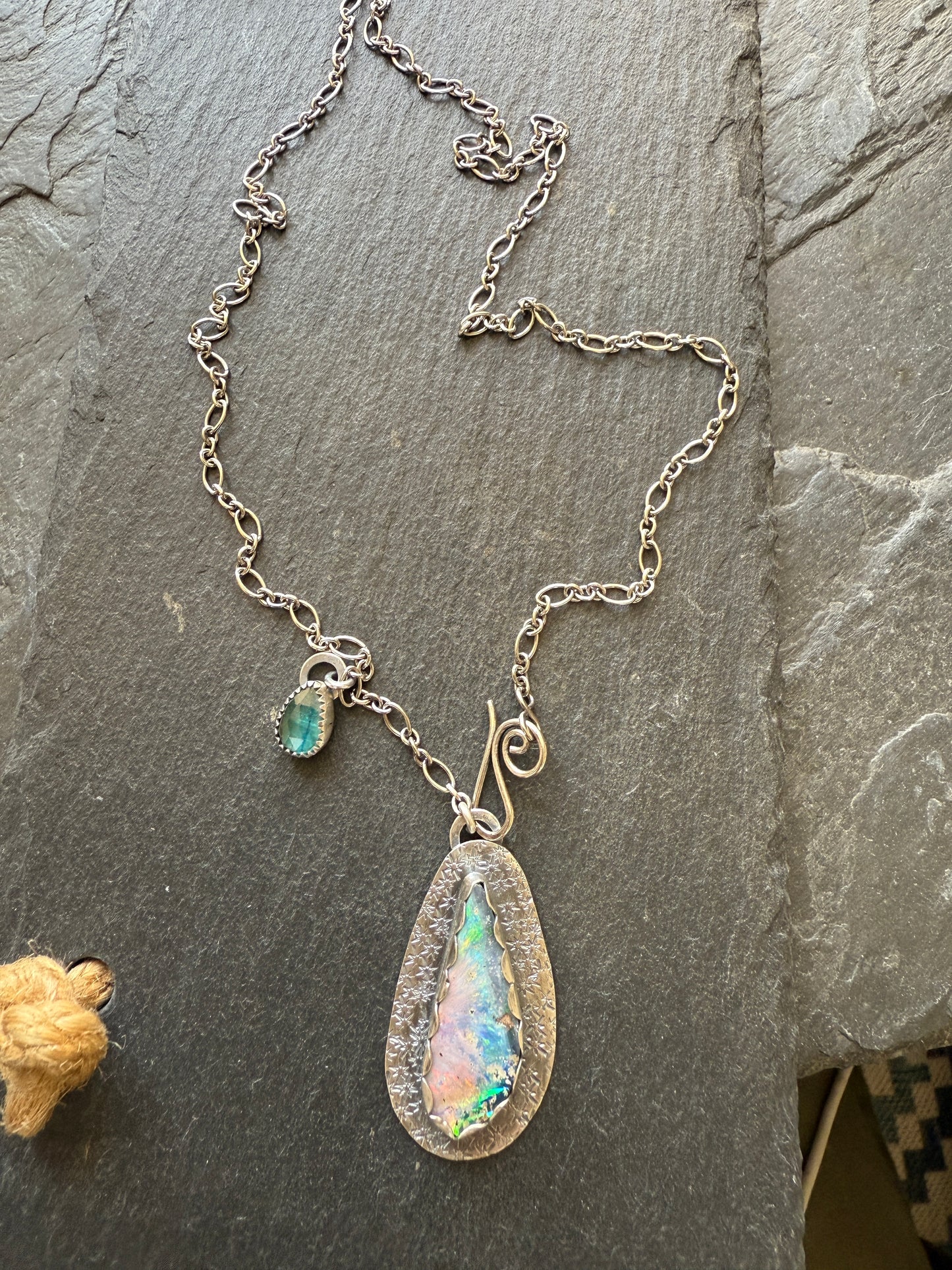 Opal and Kyanite Necklace
