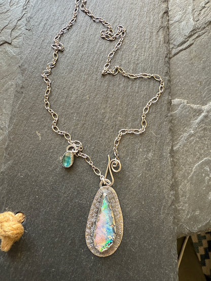 Opal and Kyanite Necklace