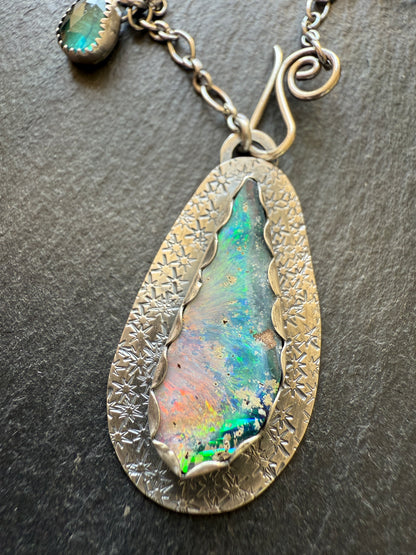 Opal and Kyanite Necklace