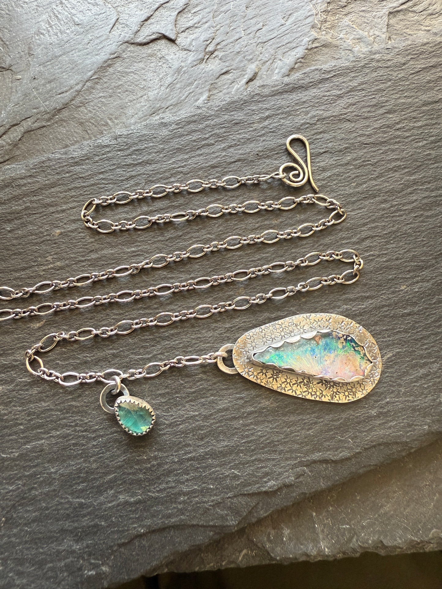 Opal and Kyanite Necklace