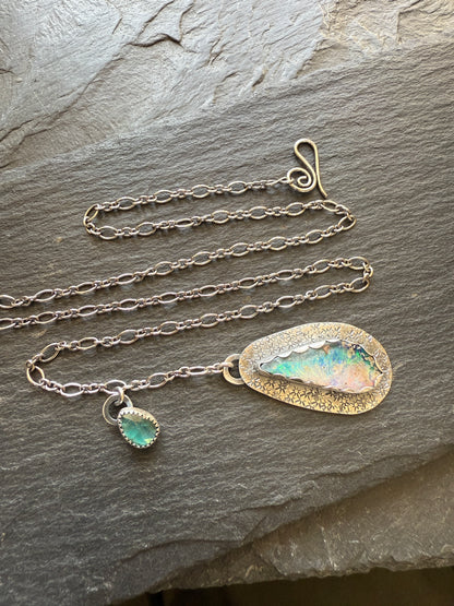 Opal and Kyanite Necklace