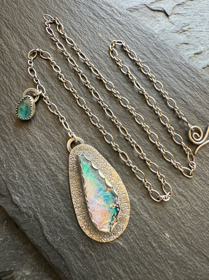 Opal and Kyanite Necklace
