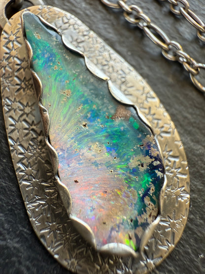 Opal and Kyanite Necklace