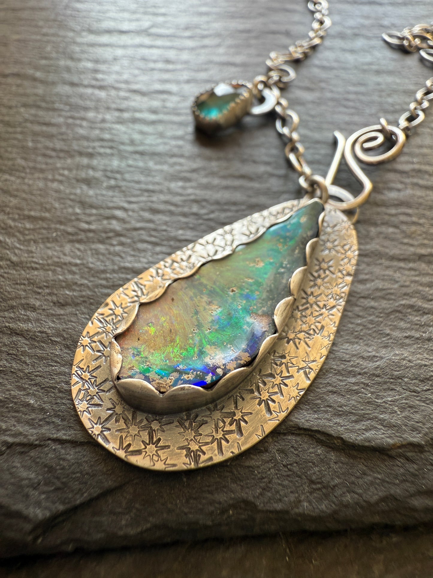Opal and Kyanite Necklace
