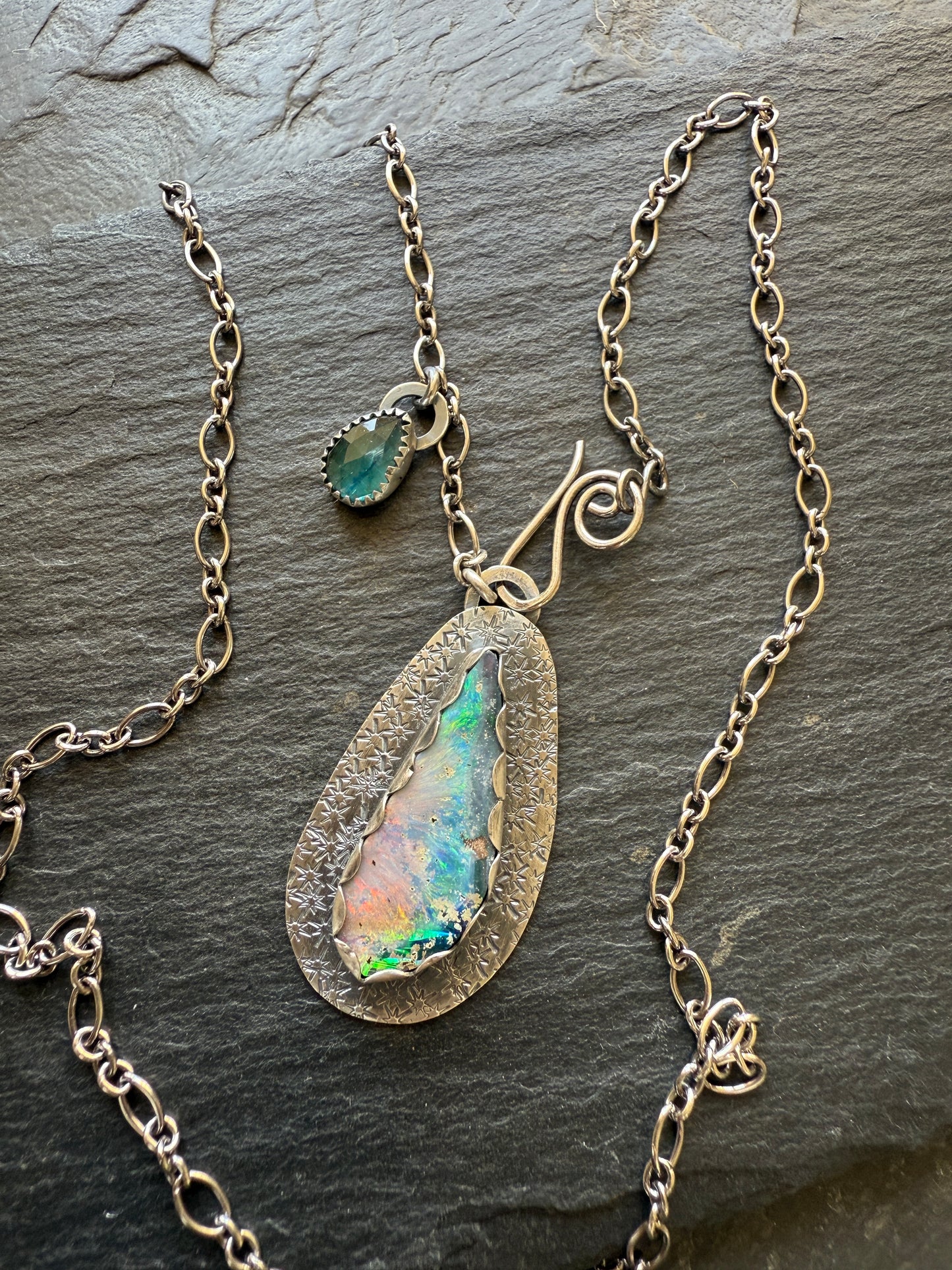 Opal and Kyanite Necklace