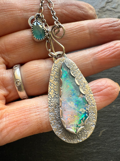 Opal and Kyanite Necklace