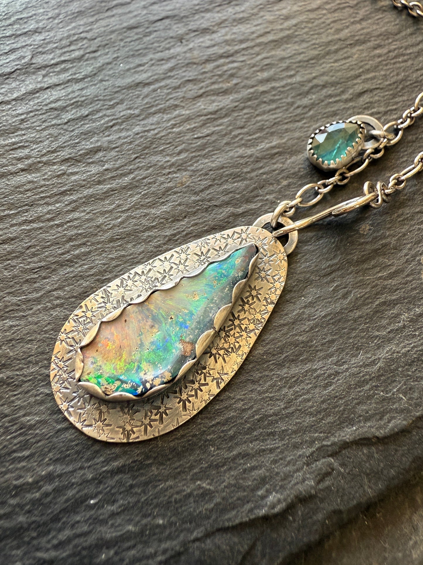 Opal and Kyanite Necklace