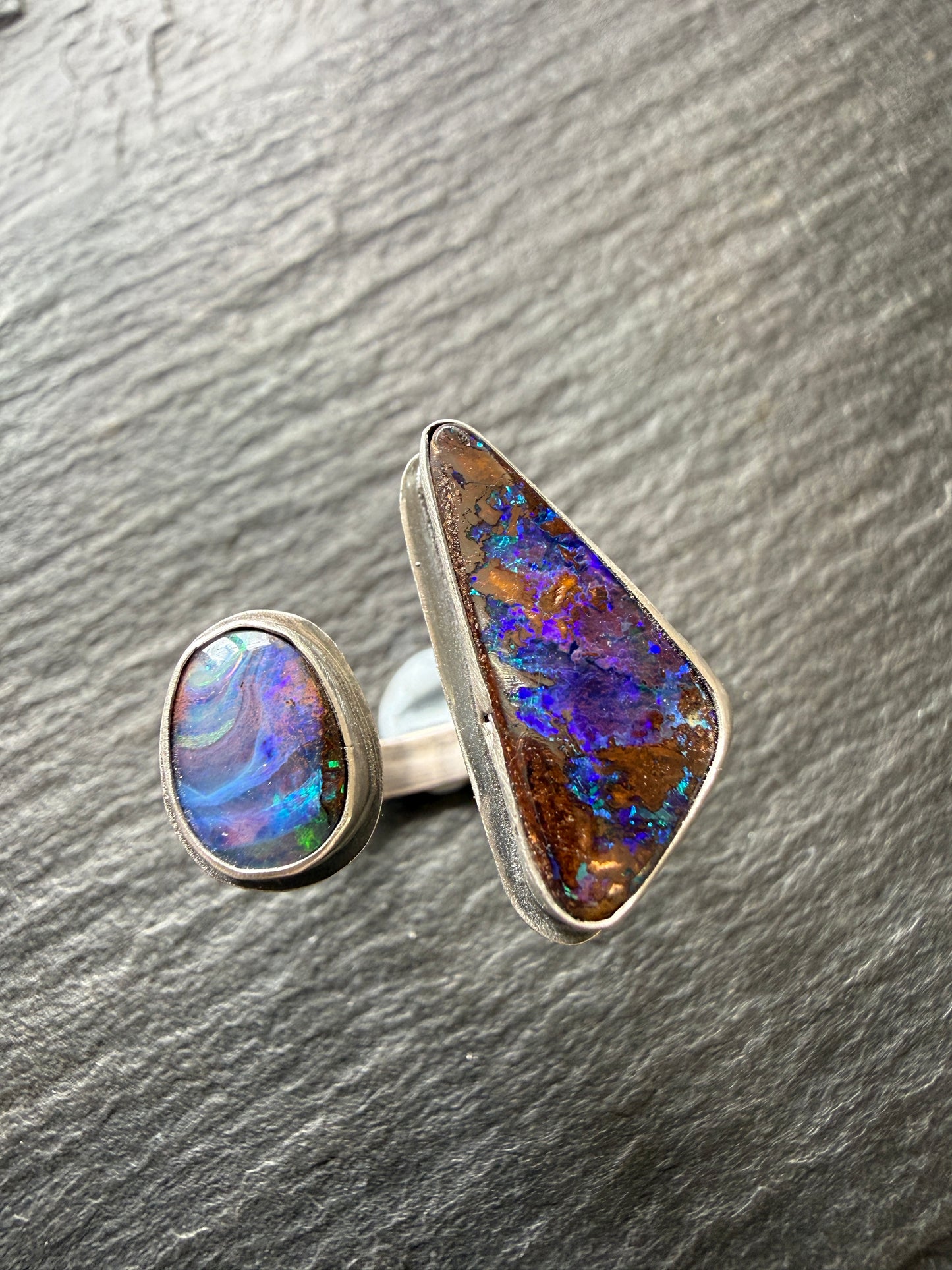 Open Ring with Boulder Opals UK O / US 7 1/4