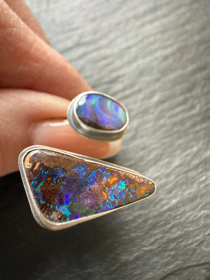 Open Ring with Boulder Opals UK O / US 7 1/4