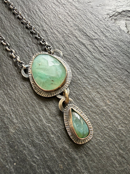 Peruvian Opal and Tourmaline Pendant