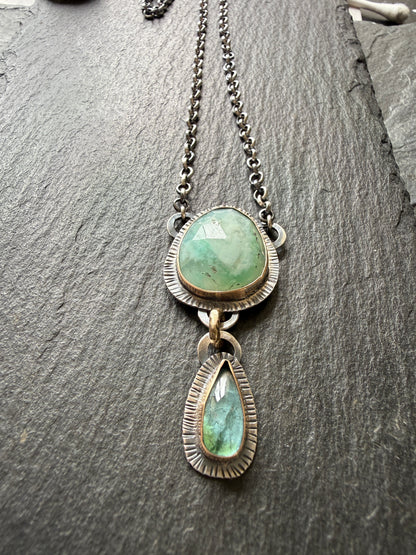 Peruvian Opal and Tourmaline Pendant