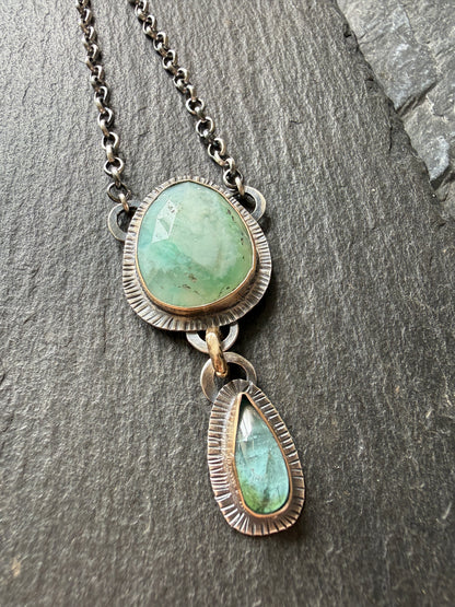 Peruvian Opal and Tourmaline Pendant