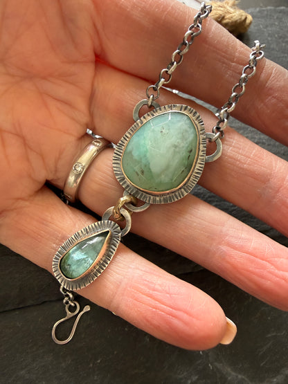 Peruvian Opal and Tourmaline Pendant