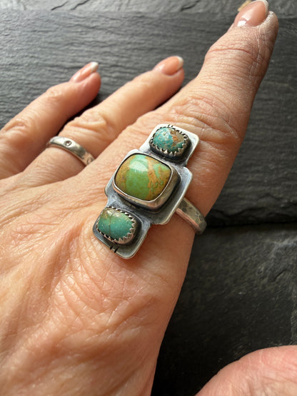 Turquoise Stone Ring US 7 1/4 / UK O