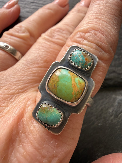 Turquoise Stone Ring US 7 1/4 / UK O