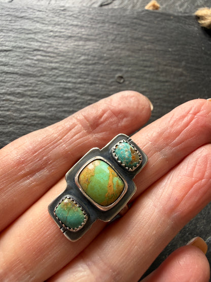 Turquoise Stone Ring US 7 1/4 / UK O