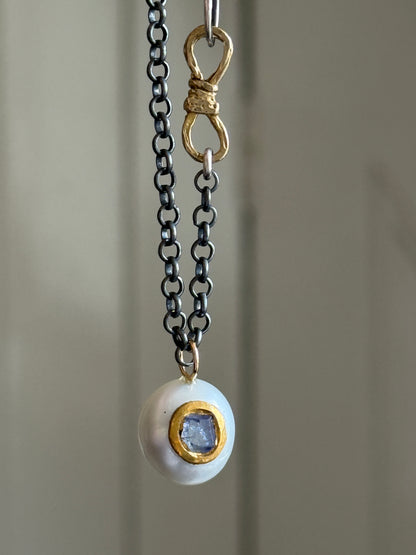 Freshwater Pearl & Tanzanite Pendant