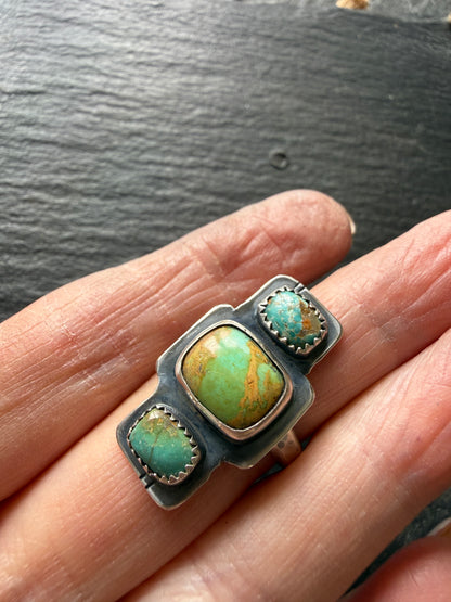 Turquoise Stone Ring US 7 1/4 / UK O