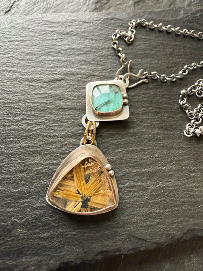 Rutile Quartz and Star Rutile Quartz Pendant