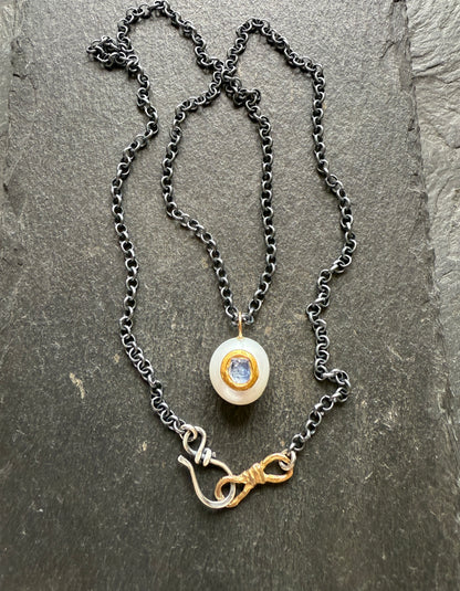 Freshwater Pearl & Tanzanite Pendant