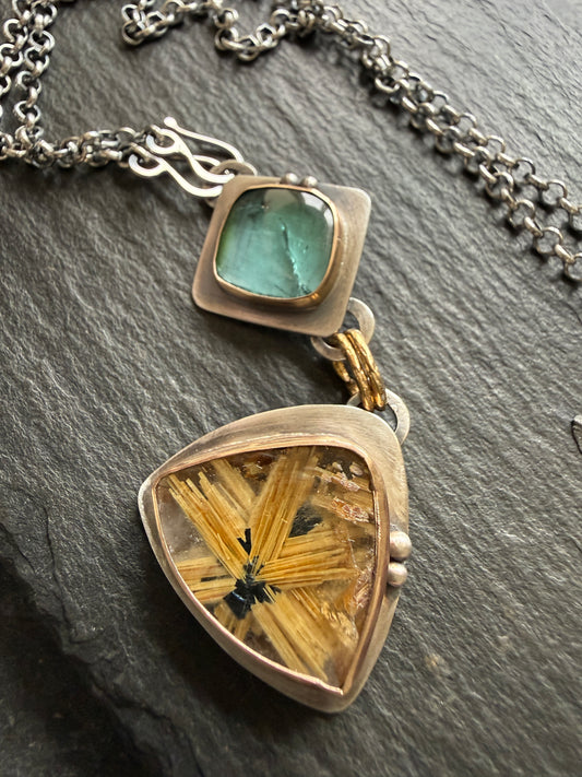 Rutile Quartz and Star Rutile Quartz Pendant