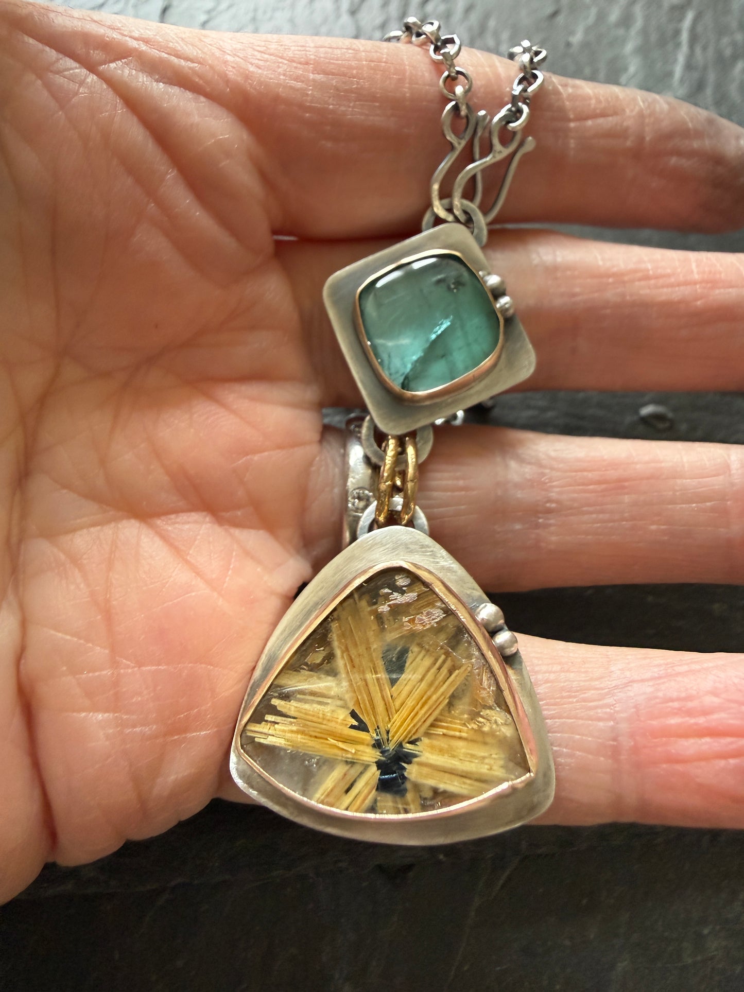Rutile Quartz and Star Rutile Quartz Pendant