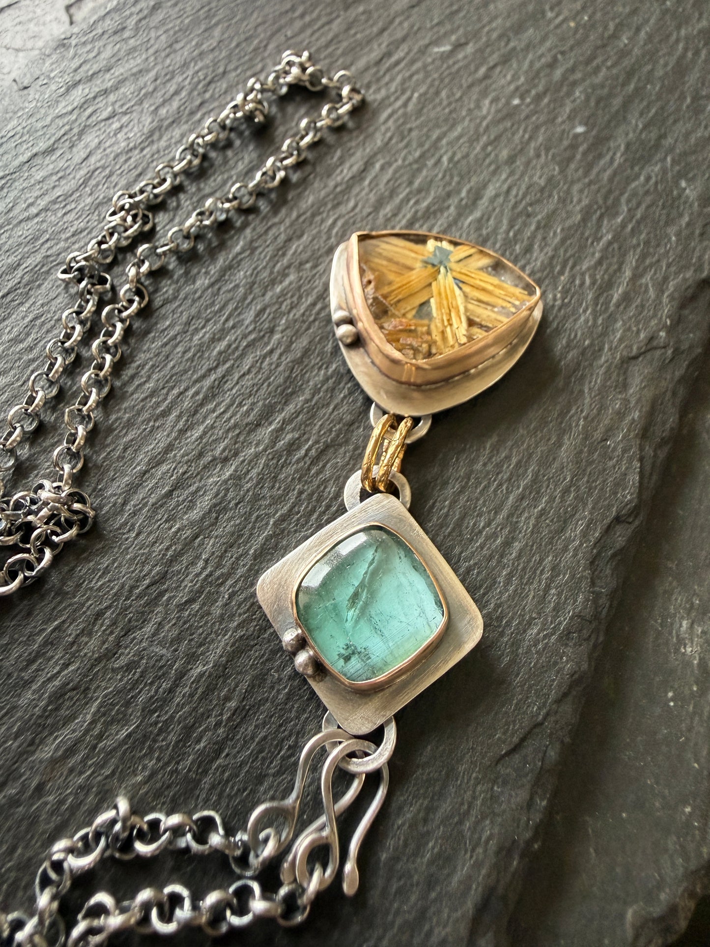 Rutile Quartz and Star Rutile Quartz Pendant
