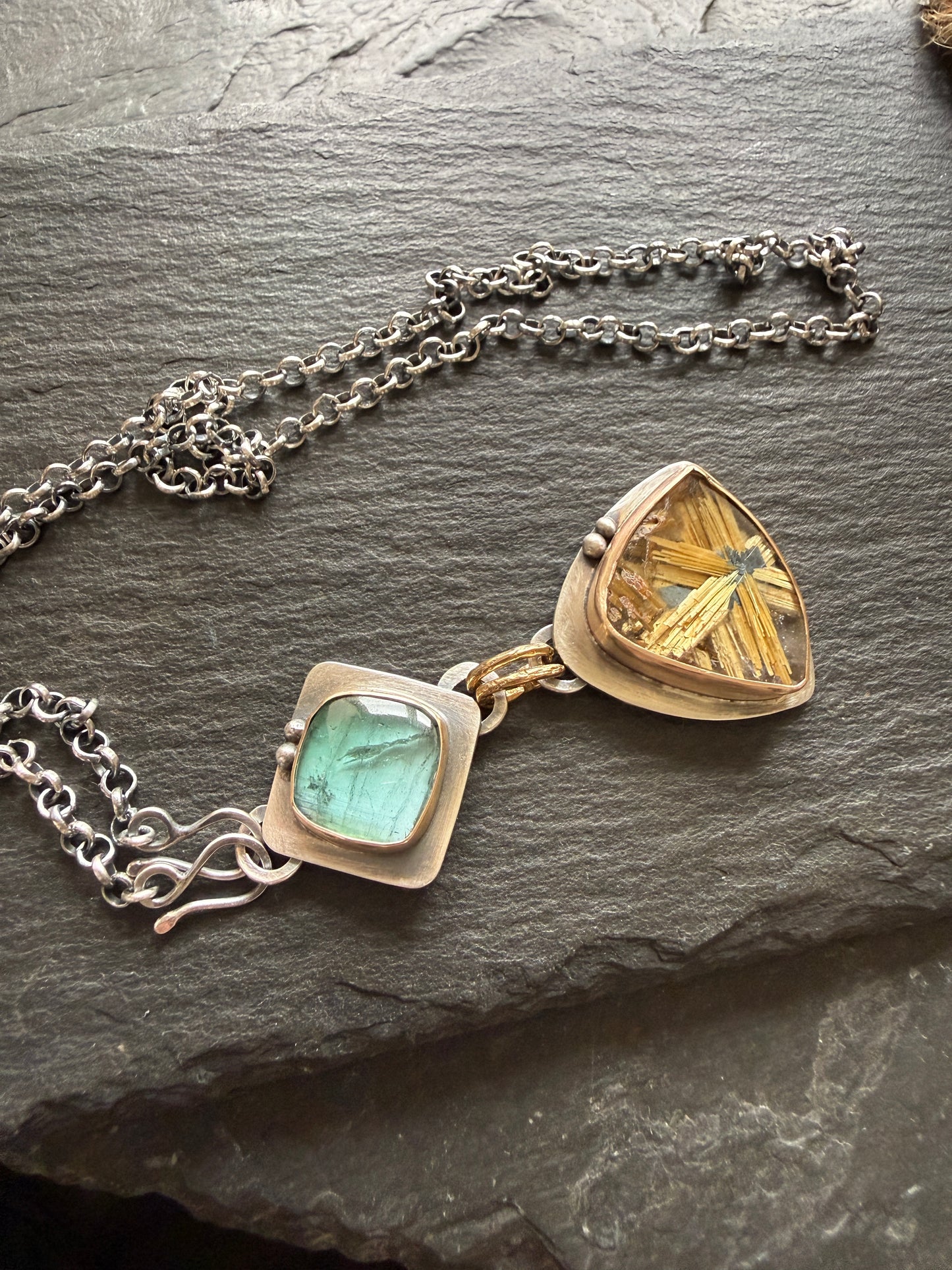 Rutile Quartz and Star Rutile Quartz Pendant