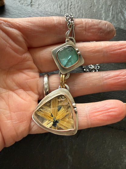 Rutile Quartz and Star Rutile Quartz Pendant
