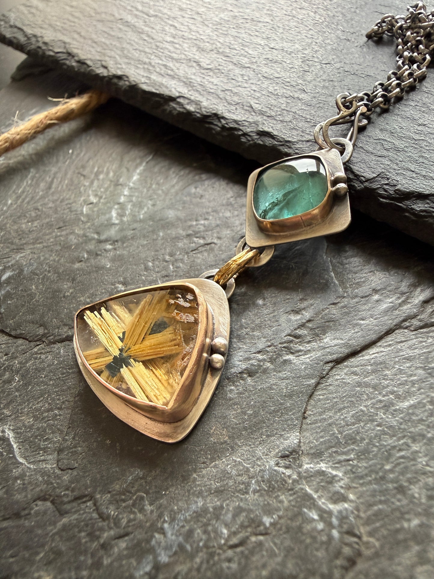 Rutile Quartz and Star Rutile Quartz Pendant