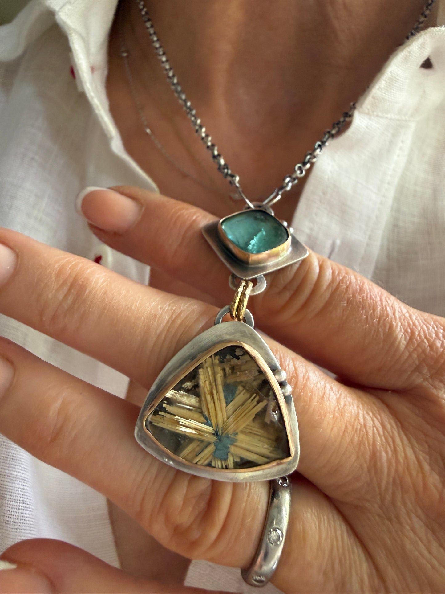 Rutile Quartz and Star Rutile Quartz Pendant
