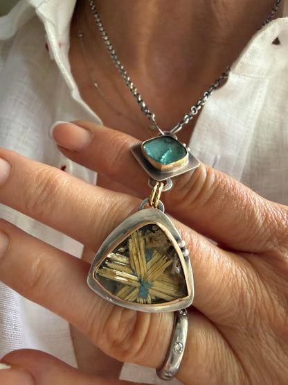 Rutile Quartz and Star Rutile Quartz Pendant